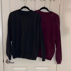 Women’s splendid Crewneck Sweatshirt Bundle  - Black and Burgundy